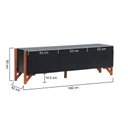 Ver imagem 2 de Rack 3 Portas Decor - Preto/amêndoa