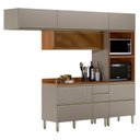 Ver imagem 1 de Cozinha Modulada Proença 4 Peças Torre Quente Nogueira Nude Prime Tx - Demartez