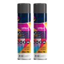 Ver imagem 1 de Tinta Spray 400ml Preto Fosco Uso Geral em Aço Ferro Gesso Cerâmica Couro | Universo | Kit 02 Un