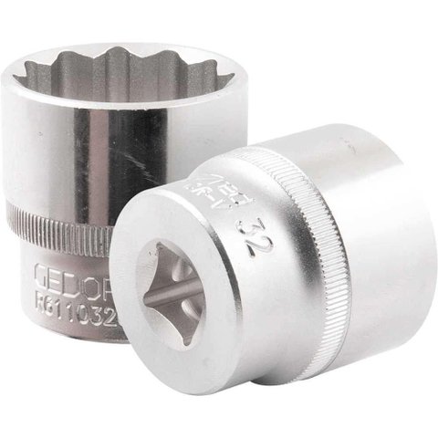 Soquete Estriado com Encaixe de 1-2 Gedore Red Ostenvonder 32mm Borda Serrilhada