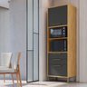Paneleiro Torre Quente com 2 Portas 2 Gavetas e Espaço Micro-ondas 100% MDF Vicenza Espresso Móveis - 2