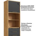 Ver imagem 7 de Paneleiro Torre Quente com 2 Portas 2 Gavetas e Espaço Micro-Ondas 100% MDF Vicenza Espresso Móveis
