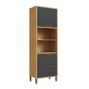 Ver imagem 1 de Paneleiro Torre Quente com 2 Portas 2 Gavetas e Espaço Micro-ondas 100% MDF Vicenza Espresso Móveis