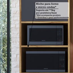 Paneleiro Torre Quente com 2 Portas 2 Gavetas e Espaço Micro-ondas 100% MDF Vicenza Espresso Móveis - 8
