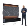 Painel para TV até 65 Polegadas Ripado com Marmorizado 3D e Fita de LED Ibiza Plus Yescasa - 4