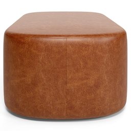 Puff Decorativo Orgânico para Living Quarto 100cm Doha W01 Couríssimo Camel - Lyam Decor - 6