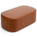 Ver imagem 1 de Puff Decorativo Orgânico para Living Quarto 100cm Doha W01 Couríssimo Camel - Lyam Decor