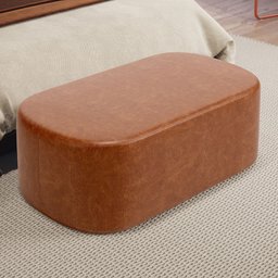 Puff Decorativo Orgânico para Living Quarto 100cm Doha W01 Couríssimo Camel - Lyam Decor - 2