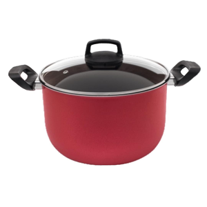 Caldeirão Tampa Vidro Antiaderente Nº 24 Cereja 6,7 Litros