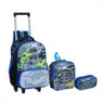 Kit Mochila Escolar Menino Infantil Estojo Lancheira Térmica:azul - 1