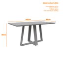 Ver imagem 4 de Mesa De Jantar Para 4 ou 6 Lugares Tampo Retangular Com Vidro 1,60m Lectus Cor Ypê Off White New Cev