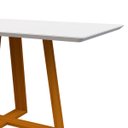 Ver imagem 3 de Mesa De Jantar Para 4 ou 6 Lugares Tampo Retangular Com Vidro 1,60m Lectus Cor Ypê Off White New Cev