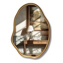 Ver imagem 2 de Espelho Orgânico Grande com Moldura Metal Decorativo 90x60cm Luxo