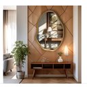 Ver imagem 3 de Espelho Orgânico Grande com Moldura Metal Decorativo 90x60cm Luxo