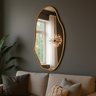 Espelho Orgânico Grande com Moldura Metal Decorativo 90x60cm Luxo - 1
