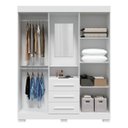 Ver imagem 3 de Guarda Roupa Solteiro C/espelho Emily Gold 4 Portas Branco Acp Móveis