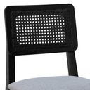 Ver imagem 2 de Kit 2 Banquetas Encosto Telinha Assento Estofado - Preto Assento Linho Cinza Mescla Impermeável