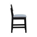 Ver imagem 5 de Kit 2 Banquetas Encosto Telinha Assento Estofado - Preto Assento Linho Cinza Mescla Impermeável