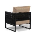 Ver imagem 3 de Poltrona Corda Náutica - Living, Varanda, Estar - Poltrona Araxá – Preto Corino Caramelo – Kit 2