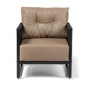 Ver imagem 6 de Poltrona Corda Náutica - Living, Varanda, Estar - Poltrona Araxá – Preto Corino Caramelo – Kit 2