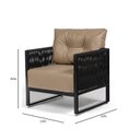 Ver imagem 7 de Poltrona Corda Náutica - Living, Varanda, Estar - Poltrona Araxá – Preto Corino Caramelo – Kit 2