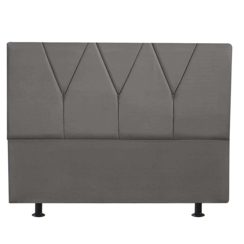 Cabeceira Estofada Queen 160CM Jade Courino Cinza - D A DECOR D&A Decor