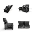 Ver mais imagens de Poltrona do Papai Reclinável 2 Lugares Sala de Cinema Arsenal Manual Pu Preto G23 - Encantum