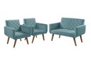 Ver imagem 1 de Conjunto Anabelle 2 Poltronas de 1 Lugar 1 Poltrona 2 Lugares Braço Unidecor Turquesa