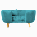 Ver imagem 2 de Poltrona Cama Pet Hannah Luxo - Veludo Azul Turquesa