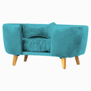 Ver imagem 3 de Poltrona Cama Pet Hannah Luxo - Veludo Azul Turquesa