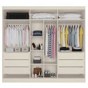 Ver imagem 3 de Guarda-Roupa Casal Oslo 6 Portas 6 Gavetas 100% Mdf com Espelho Off White/Peroba - Mademarques