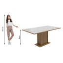 Ver imagem 3 de Mesa Madesa Retangular Tampo de Vidro 5275 Rustic/Branco Cor:Rustic/Branco