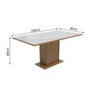 Ver imagem 2 de Mesa Madesa Retangular Tampo de Vidro 5275 Rustic/Branco Cor:Rustic/Branco