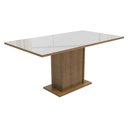 Ver imagem 1 de Mesa Madesa Retangular Tampo de Vidro 5275 Rustic/Branco Cor:Rustic/Branco