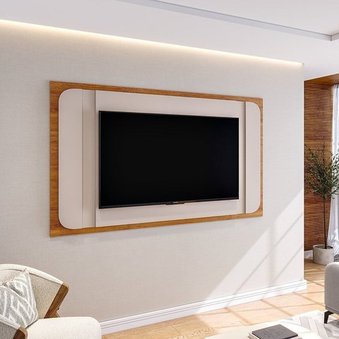 Painel 180,5cmx119,2cm Frisos Laterais Monaco Branco Mel/Off White