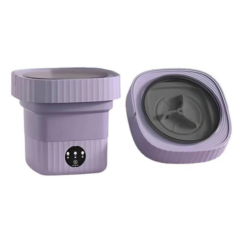 Mini Máquina de Lavar Roupas Dobrável Portátil 12 Litros Lilás