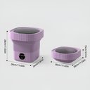 Ver imagem 4 de Mini Máquina de Lavar Roupas Dobrável Portátil 12 Litros Lilás