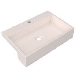 Cuba Pia Semi Encaixe para Banheiro Retangular 54cm XRT C08 Bege - Mpozenato - 1