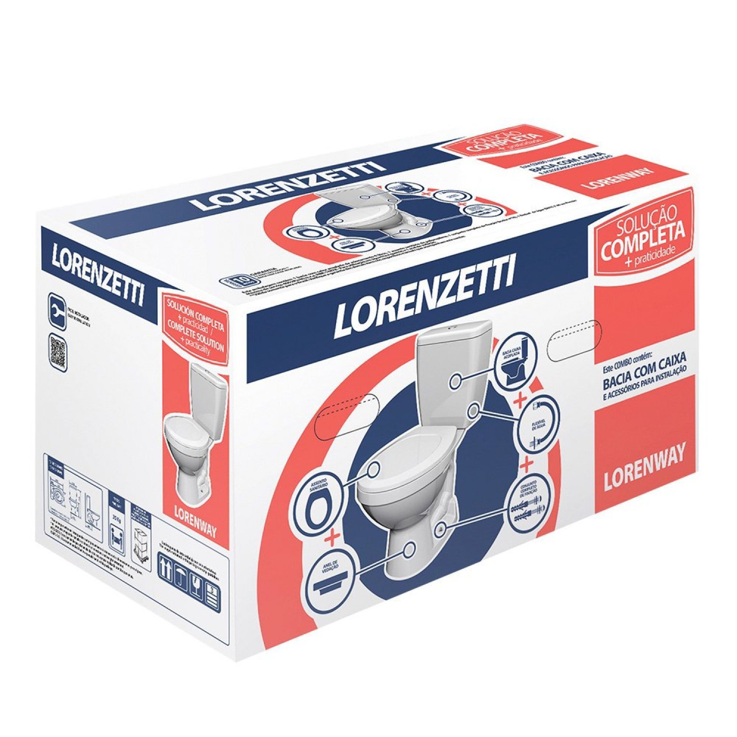 Kit Vaso Sanitário com Caixa Acoplada e Acessório Loren Way Lorenzetti  - 5