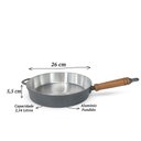 Ver imagem 3 de Frigideira Fundida Alumínio Batido Grosso com Tampa 26cm - Grafite