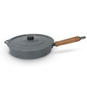 Ver imagem 2 de Frigideira Fundida Alumínio Batido Grosso com Tampa 26cm - Grafite