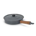 Ver imagem 4 de Frigideira Fundida Alumínio Batido Grosso com Tampa 26cm - Grafite