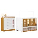 Ver imagem 1 de Jogo de Quarto Infantil New Katatau Cômoda e Berço Mini Cama Branco Fosco/savana - Reller Móveis