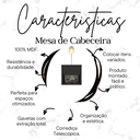 Ver mais imagens de Mesa de Cabeceira Suspensa com 1 Gaveta e 1 Nicho 100% Mdf Plancasa:preto Tx