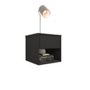Ver imagem 5 de Mesa de Cabeceira Suspensa com 1 Gaveta e 1 Nicho 100% Mdf Plancasa:preto Tx