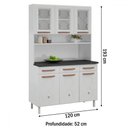 Ver imagem 4 de Armário de Cozinha Compacta de Aço Compacta Mirage New 6 Portas 3 Gavetas Branco - Pnr Móveis