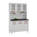 Ver imagem 2 de Armário de Cozinha Compacta de Aço Compacta Mirage New 6 Portas 3 Gavetas Branco - Pnr Móveis