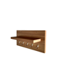 Porta Chaves 5 Ganchos Mdf Madeirado Carmel Decoração Marrom - 5
