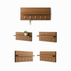 Porta Chaves 5 Ganchos Mdf Madeirado Carmel Decoração Marrom