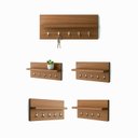 Ver imagem 1 de Porta Chaves 5 Ganchos Mdf Madeirado Carmel Decoração Marrom